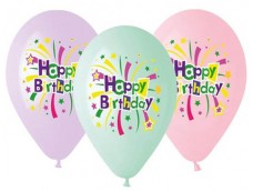 Baloni "Happy Birthday!" - priecīgu dzimšanas dienu, GEMAR, 33cm