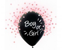 Baloni mazuļiem "Boy or Girl", 4 gab. meitene, gaiši rozā konfeti, 29cm