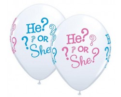 Baloni mazuļiem  "He or She" viņš vai viņa, Qualatex, 29cm