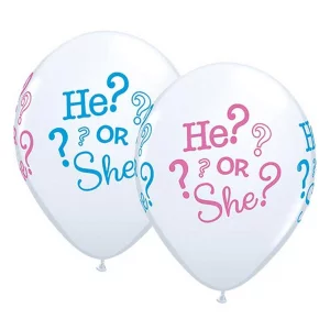 Baloni mazuļiem "He or She" viņš vai viņa, Qualatex, 29cm