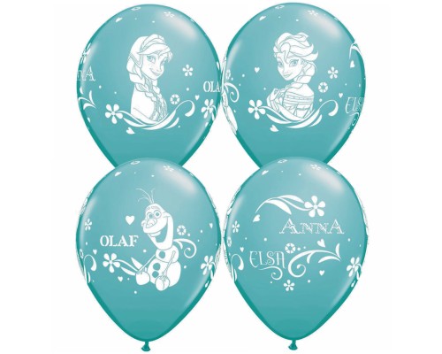Baloni 29cm, Frozen - ledus sirds, tirkīza, QUALATEX