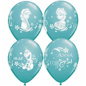 Baloni 29cm, Frozen - ledus sirds, tirkīza, QUALATEX Baloni 29cm, Frozen - ledus sirds, tirkīza, QUALATEX