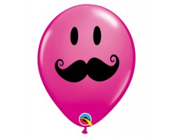 Baloni "Ūsas", Qualatex, 29cm, rozā