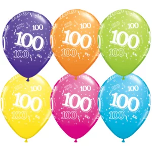 Baloni Cipars "100", QUALATEX, 29 cm Baloni Cipars "100", QUALATEX, 29 cm
