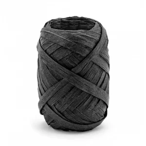 Lentīte melna, rafijas, 5mm (10m)