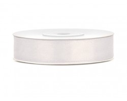 Lentīte balta, silti, satīna 12mm (25m)