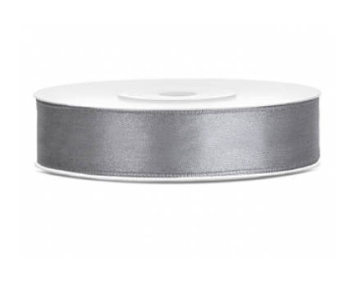Lentīte sudraba, tumša, satīna, 12mm (25m)