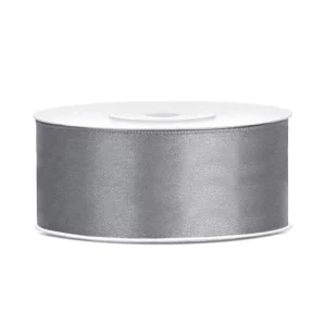 Lentīte sudraba, tumša, satīna, 25mm (25m) Lentīte sudraba, tumša, satīna, 25mm (25m)