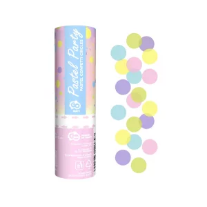 Konfeti, 15cm - pasteļtoņu papīra apļi "Pastel Party"