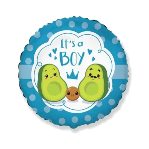 Folijas baloni Mazuļiem - It's a boy, avocado, 48cm, aplis Folijas baloni Mazuļiem - It's a boy, avocado, 48cm, aplis