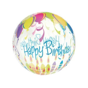 Folijas balons Happy Birthday, 46cm - bumba, Crystal Folijas balons Happy Birthday, 46cm - bumba, Crystal