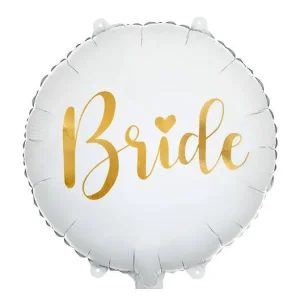 Folijas balons "Bride", 45cm, balts, nespīdīgs, aplis Folijas balons "Bride", 45cm, balts, nespīdīgs, aplis