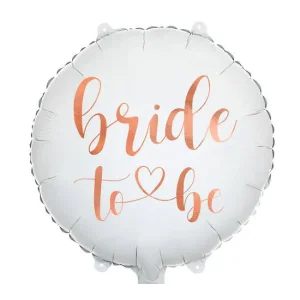 Folijas balons "bride to be", 45cm, balts, nespīdīgs, aplis Folijas balons "bride to be", 45cm, balts, nespīdīgs, aplis