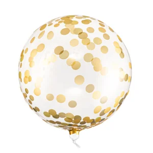 Folijas balons Konfeti - Zelta konfeti, 40cm, bumba, crystal Folijas balons Konfeti - Zelta konfeti, 40cm, bumba, crystal