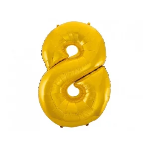 Folijas balons 92cm XXL - cipars 8, zelta Folijas balons 92cm XXL - cipars 8, zelta