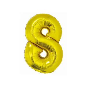 Folijas balons 76cm L - cipars 8, SMART, zelta Folijas balons 76cm L - cipars 8, SMART, zelta