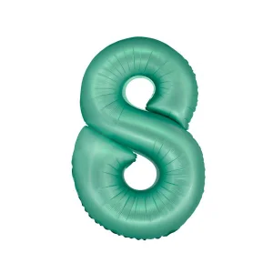 Folijas balons 76cm L - cipars 8, zaļš, mint, matēts Folijas balons 76cm L - cipars 8, zaļš, mint, matēts