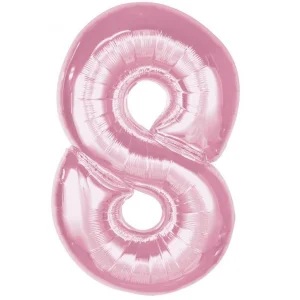 Folijas balons 92cm XXL - cipars 8, rozā, gaiši, maigi Folijas balons 92cm XXL - cipars 8, rozā, gaiši, maigi
