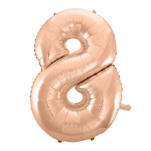 Folijas balons 92cm XXL - cipars 8, zelta, rozā Folijas balons 92cm XXL - cipars 8, zelta, rozā