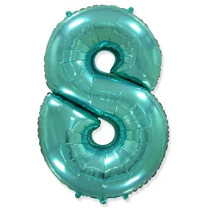Folijas balons 96cm XXL - cipars 8 tiffany, Flexmetal Folijas balons 96cm XXL - cipars 8 tiffany, Flexmetal