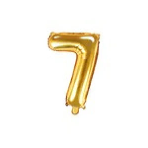 Folijas balons 35cm - cipars 7, zelta, tikai gaisam Folijas balons 35cm - cipars 7, zelta, tikai gaisam