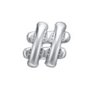 Folijas balons 35cm - simbols #, sudraba, tikai gaisam Folijas balons 35cm - simbols #, sudraba, tikai gaisam