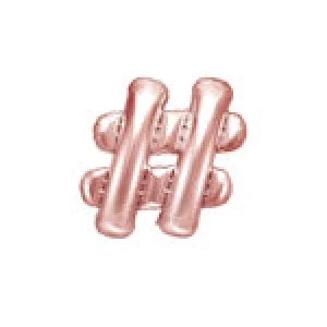 Folijas balons 35cm - simbols #, zelta, rozā, tikai gaisam Folijas balons 35cm - simbols #, zelta, rozā, tikai gaisam