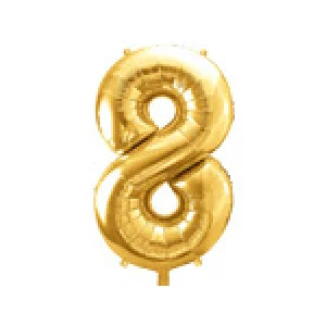Folijas balons 86cm XL - cipars 8, zelts Folijas balons 86cm XL - cipars 8, zelts