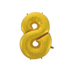 Folijas balons 92cm XXL - cipars 8, zelta, matēts Folijas balons 92cm XXL - cipars 8, zelta, matēts