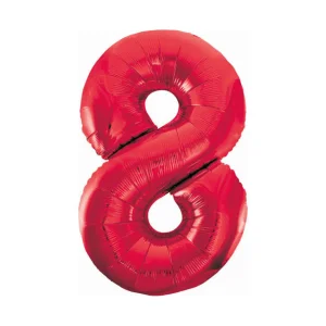 Folijas balons 86cm XL - cipars 8, sarkans, aveņu Folijas balons 86cm XL - cipars 8, sarkans, aveņu