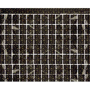 Folijas aizkars 100x200cm melns, metālisks, kvadrāti ar zvaigznēm Folijas aizkars 100x200cm melns, metālisks, kvadrāti ar zvaigznēm
