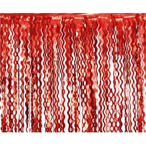 Folijas "lietutiņa" aizkars 100x200cm sarkans, viļņains Folijas "lietutiņa" aizkars 100x200cm sarkans, viļņains
