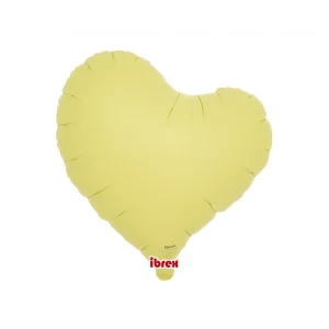 Folijas balons 40cm, sirds, dzeltena, macaroon Folijas balons 40cm, sirds, dzeltena, macaroon