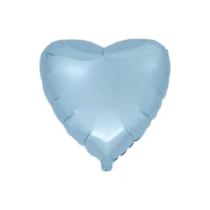 Folijas balons sirds, zila, gaiši, 46cm, Flexmetal Folijas balons sirds, zila, gaiši, 46cm, Flexmetal