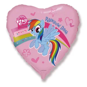 Folijas balons Ponijs - Rainbow, 46cm, sirds Folijas balons Ponijs - Rainbow, 46cm, sirds