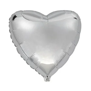 Folijas balons sirds, sudraba, Flexmetal, 81cm, Jumbo Folijas balons sirds, sudraba, Flexmetal, 81cm, Jumbo