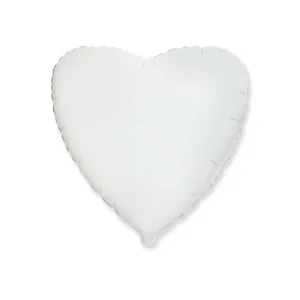 Folijas balons sirds, balta, 46cm, Flexmetal Folijas balons sirds, balta, 46cm, Flexmetal