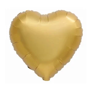 Folijas balons sirds, zelta, antīka, matēta, 46cm Folijas balons sirds, zelta, antīka, matēta, 46cm