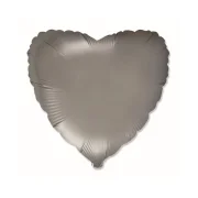 Folijas balons sirds, pelēka, tērauda, 46cm, Flexmetal