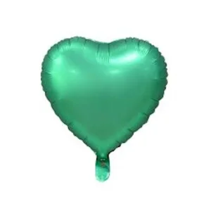 Folijas balons sirds, zaļa, matēta, 46cm Folijas balons sirds, zaļa, matēta, 46cm