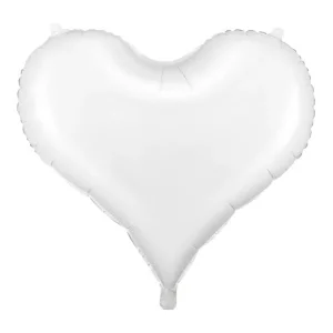 Folijas balons sirds, balta, 75cm Folijas balons sirds, balta, 75cm