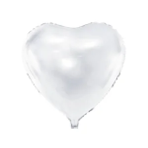 Folijas balons sirds, balta, 61cm Folijas balons sirds, balta, 61cm