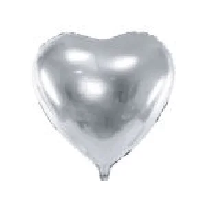 Folijas balons sirds, sudraba, 61cm Folijas balons sirds, sudraba, 61cm