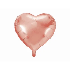Folijas balons sirds, zelta, rozā, 45cm Folijas balons sirds, zelta, rozā, 45cm