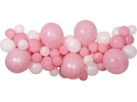 Balonu virtene maigi rozā/balta 65 baloni un lentīte (DIY)