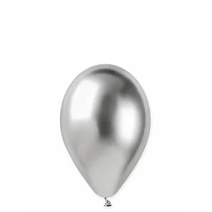 Sudraba krāsas Gemar hroma baloni 33 cm, 50 gab.