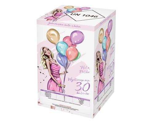 Balons ar hēliju - gāze 30 gab. 23cm baloniem