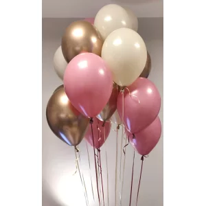 15 balonu pušķis ar 3 hroma baloniem