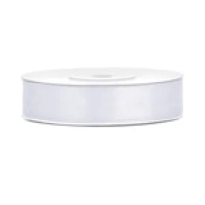 Lentīte balta, satīna, 12mm (25m)