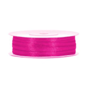 Lentīte rozā, fuksiju, satīna, 3mm (50m)